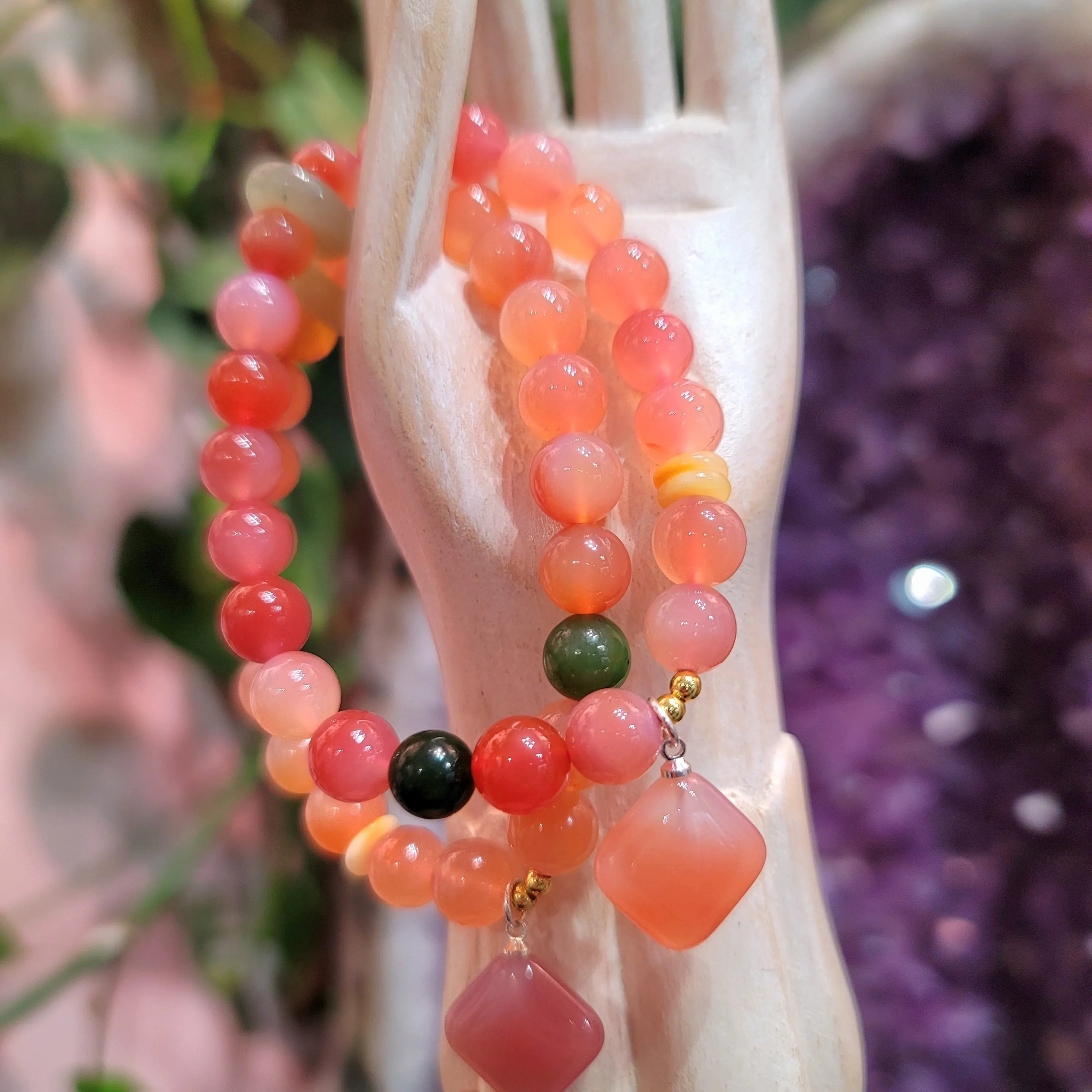 Yanyuan Agate & Jade Bracelet for Achieving Goals, Confidence and Health