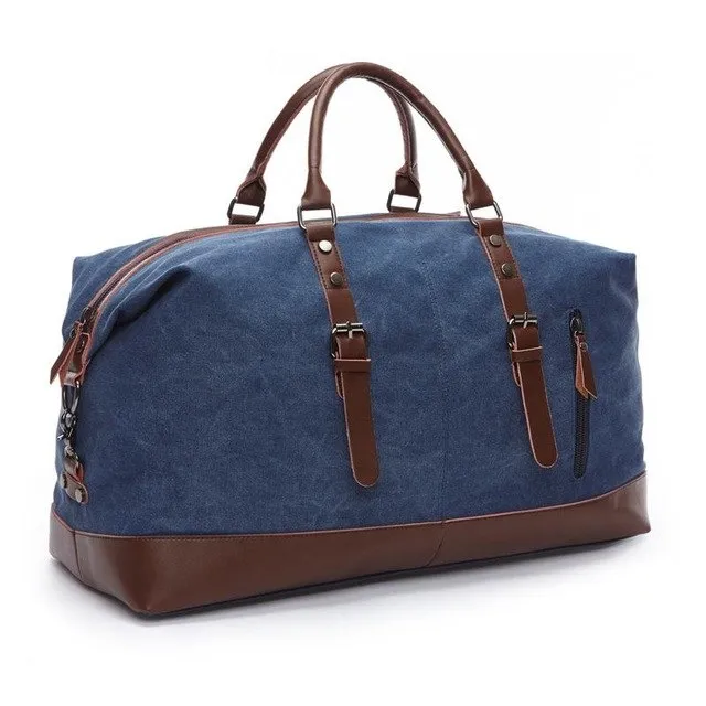 Zuoxiangru Canvas Leather Men Travel Bags Carry On Luggage Bags Women Men Duffel Bags Travel Tote